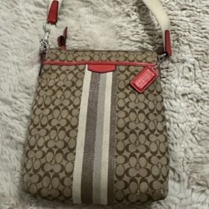 Coach Signature Stripe Crossbody Bag